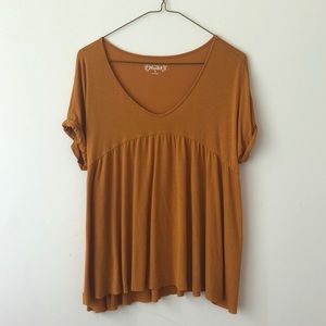 Golden Yellow Short-Sleeve Flowy Top